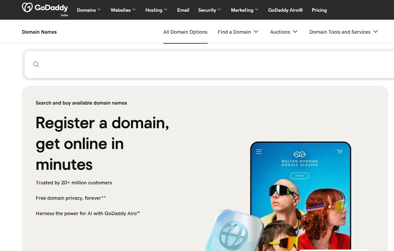 godaddy .In domain name