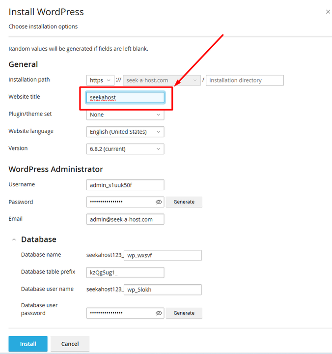 Configure WordPress in WP ToolKit