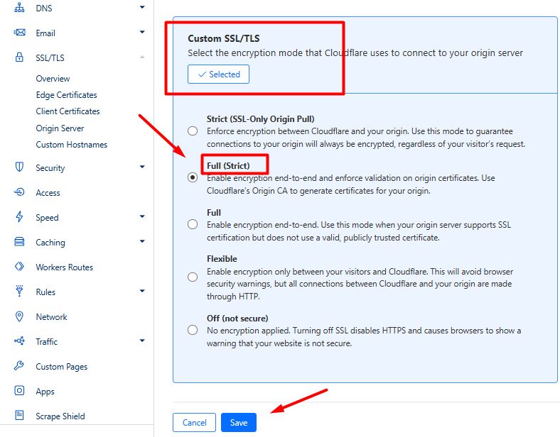 Full Strict Mode SSL Cloudflare