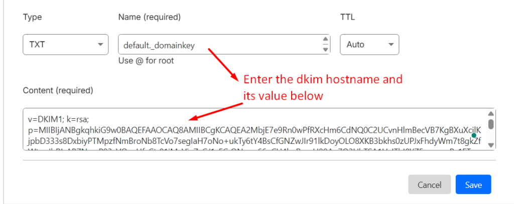 add DKIM record cloudflare