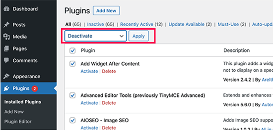 Deactivate-Plugin