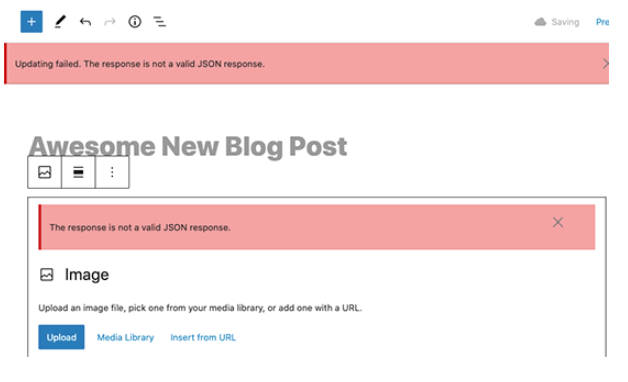 response is not a valid json response