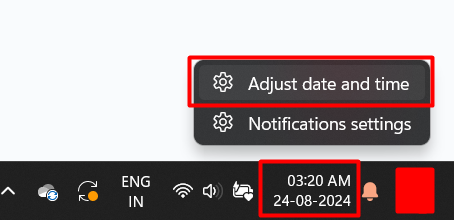 Adjust Date and Time - Clock settings