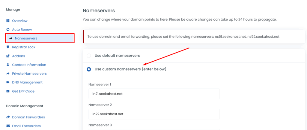 Custom Nameservers Update