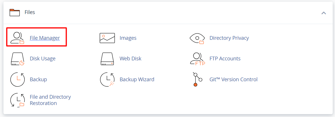 File Manager option - cPanel
