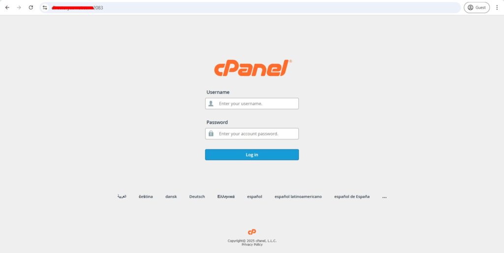 cpanel login