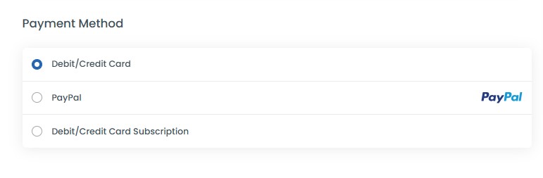 Choose preferred payment methods