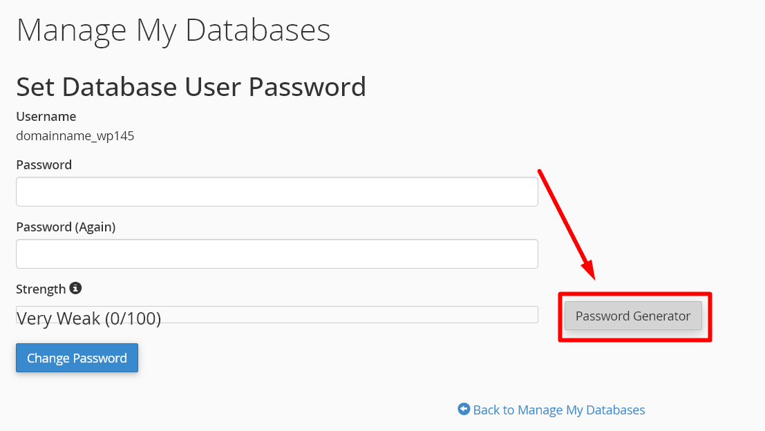 Password Generator for Database User