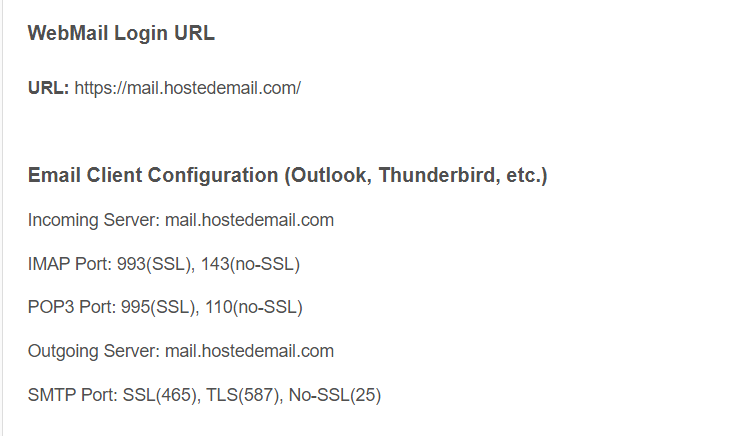 Email Client Configuration - Email Hosting