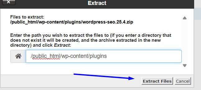 Click Extract files option