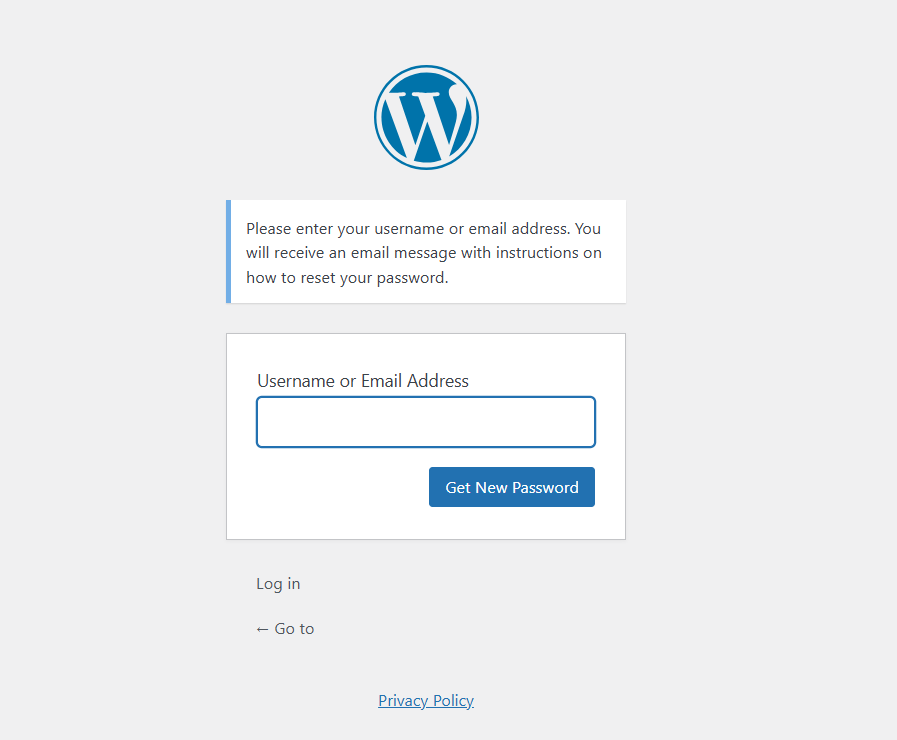 Reset password using username