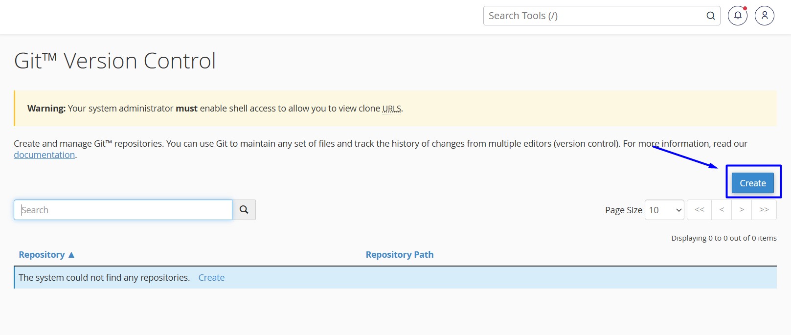 Click create option