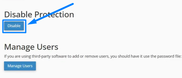 Disable Password Protection