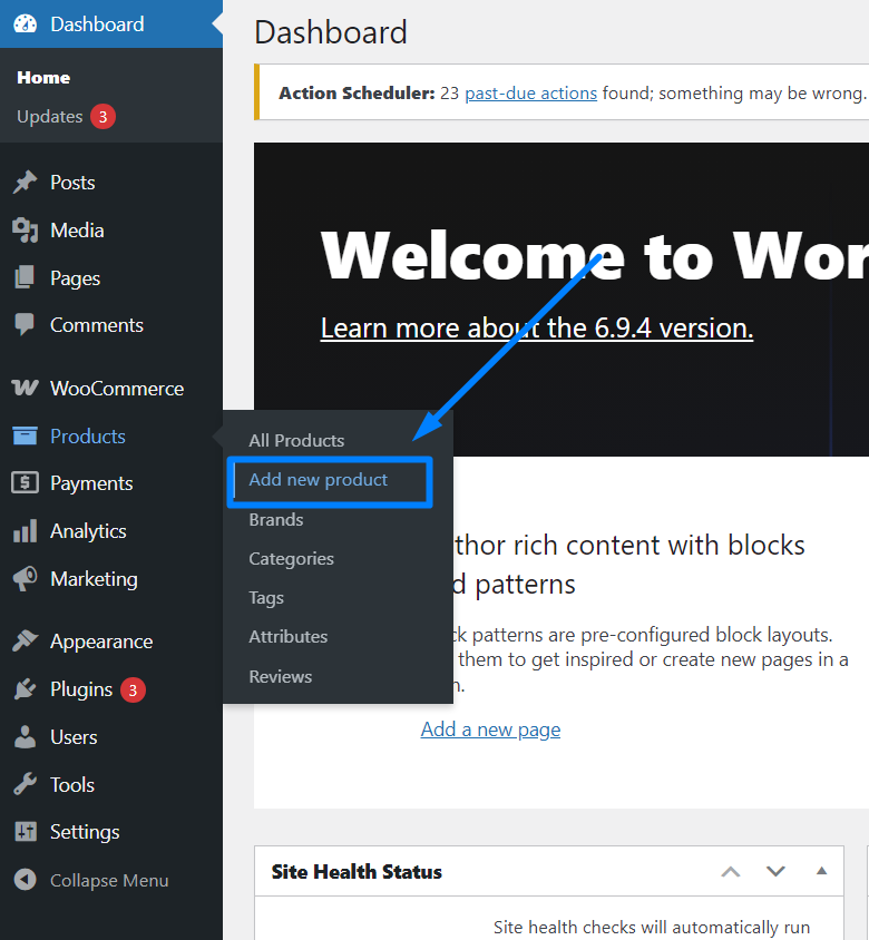 Add products in WooCommerce