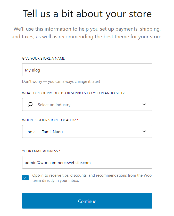 Store Information - WooCommerce