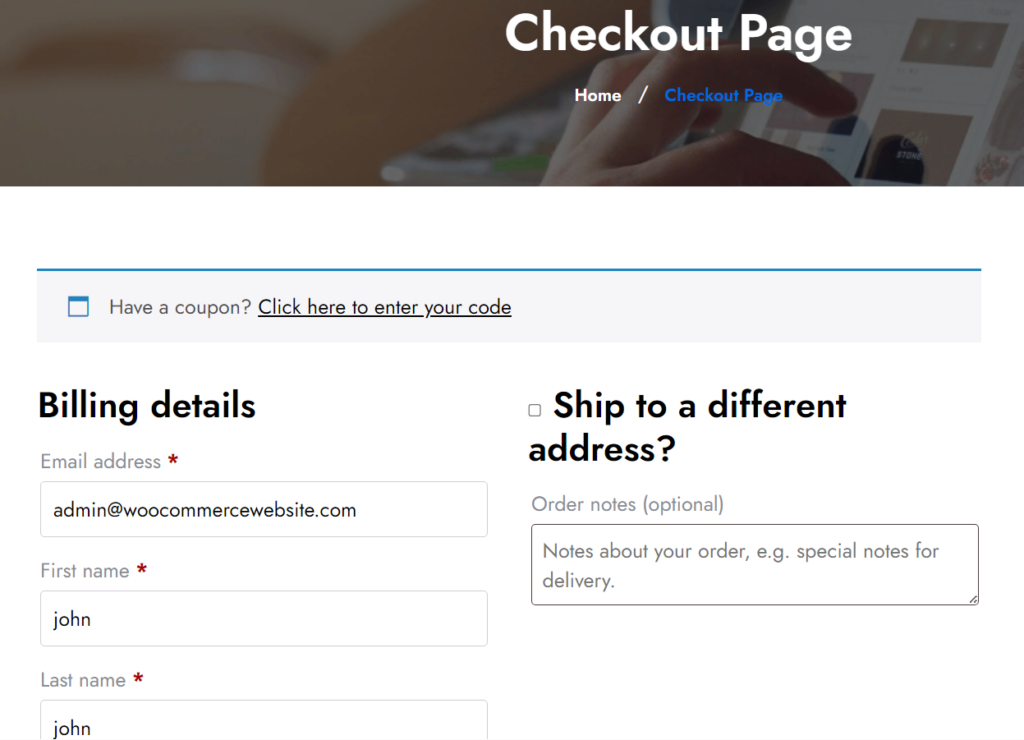 WooCommerce Checkout Shortcode
