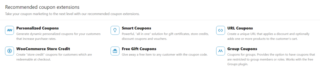 WooCommerce coupon extensions
