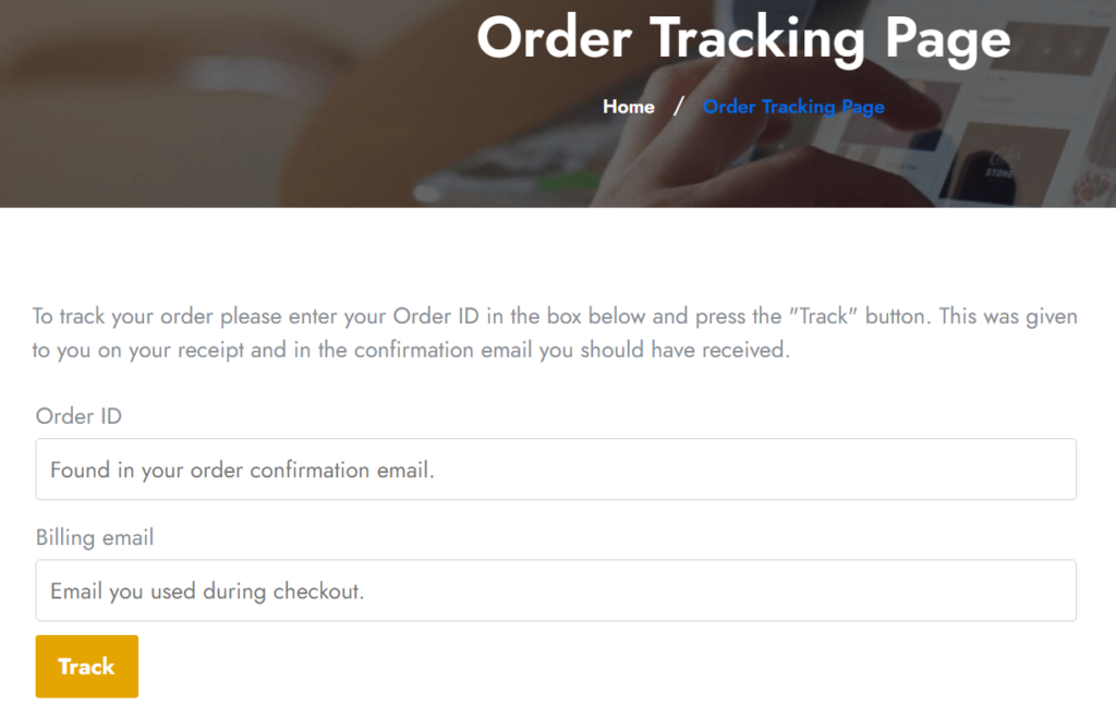 WooCommerce order tracking Shortcode
