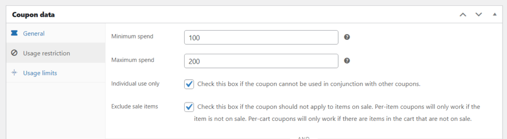 WooCommerce Usage Restriction coupon
