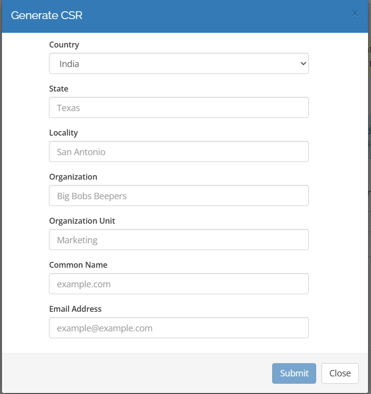 Generating the CSR