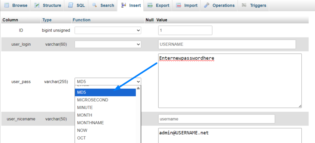 Reset WordPress Password