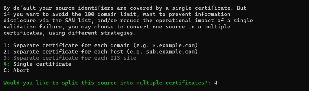 SSL certificate type