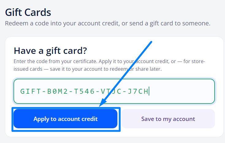 Apply to Account Credit