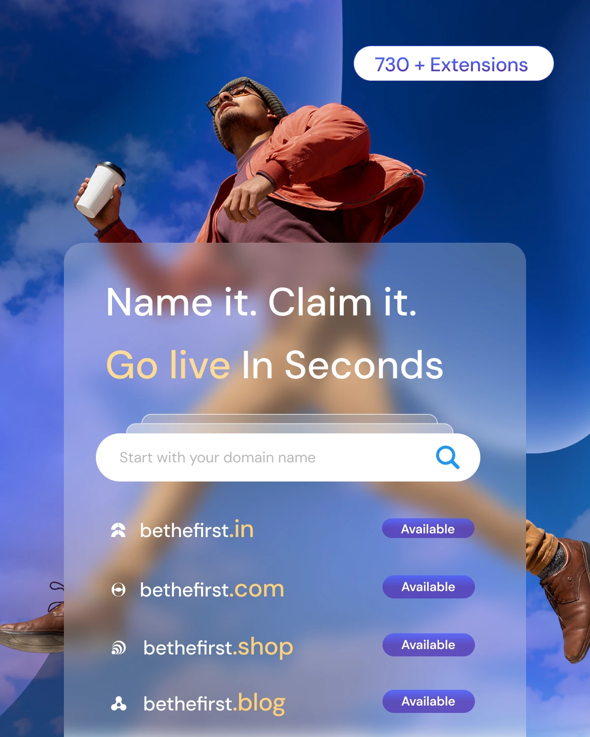 Domain search interface preview