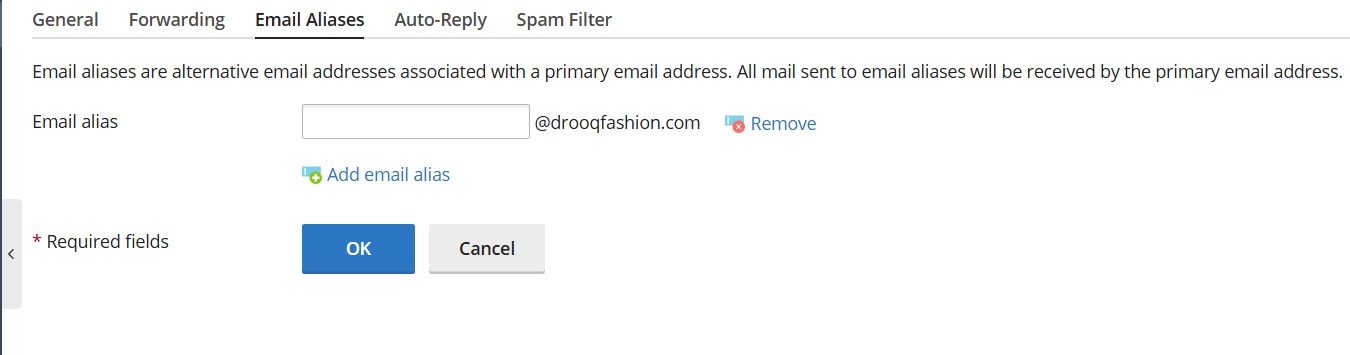 Email Aliases - plesk
