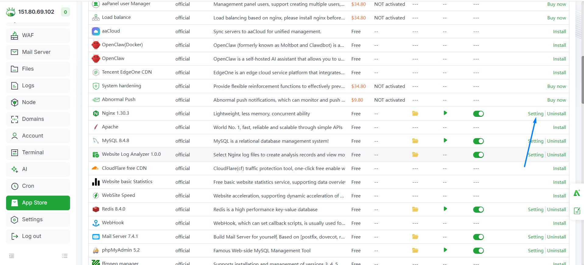 Nginx Settings