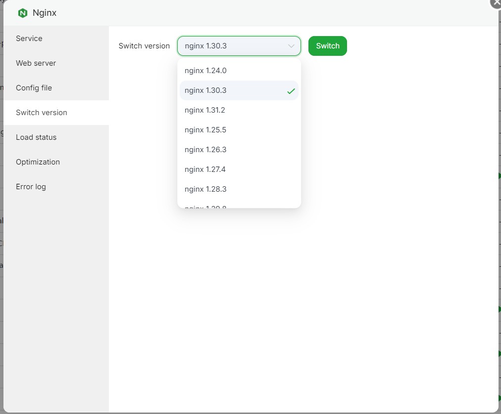 Nginx_SwitchVersion