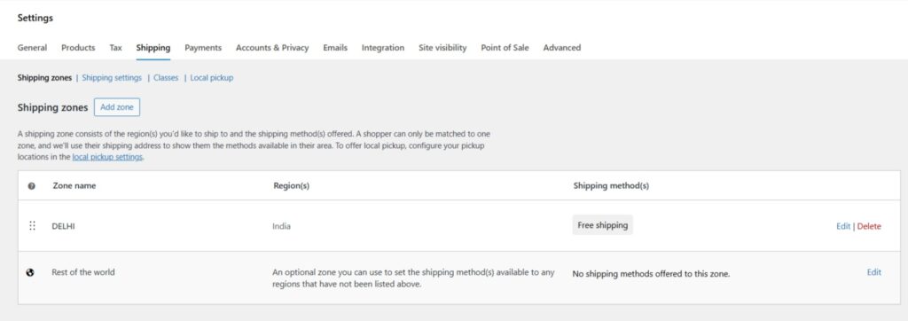 Shipping Setup WooCommerce