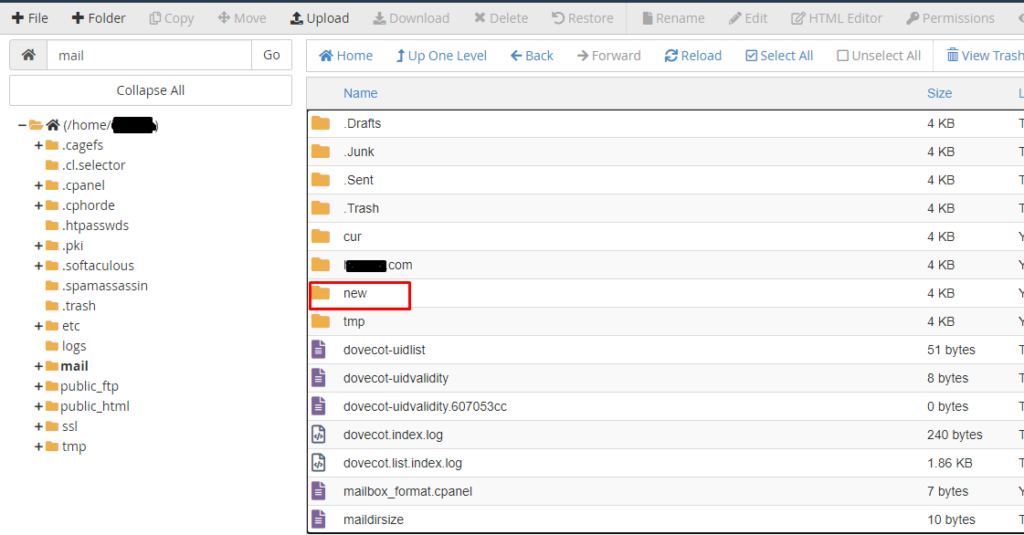 select new folder