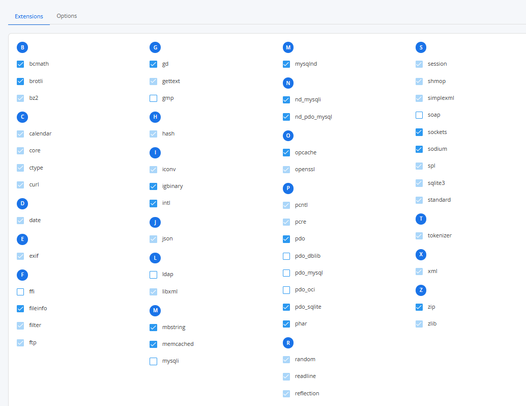 Extensions - cPanel