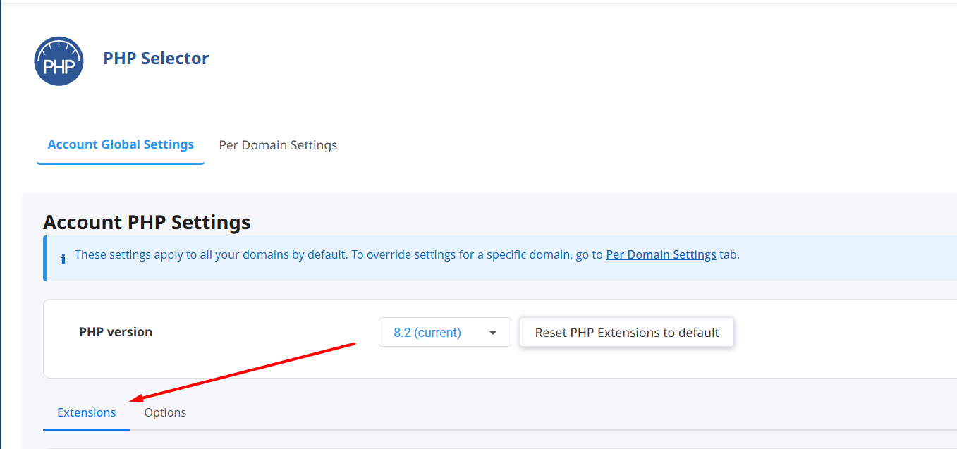 PHP Selector - cPanel